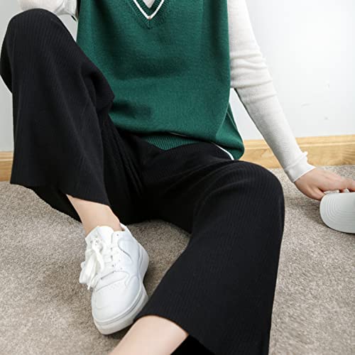 Pantalon droit pour dames élégant en maille douce haut de gamme