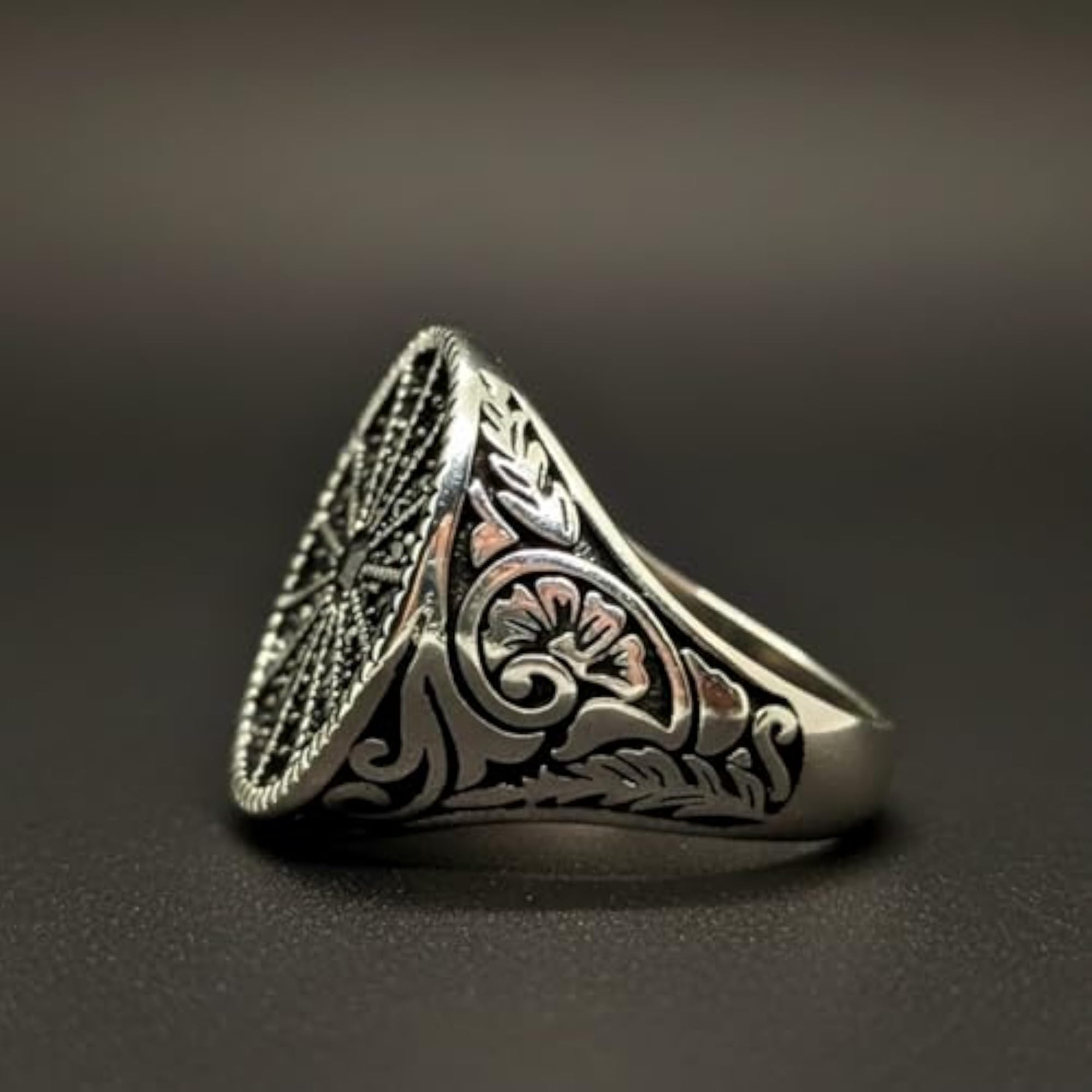 Royal Series Shadow Sun Adjustable Ring, Unisex