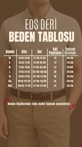 GENUINE LEATHER COMPANY EDS Hakiki% 100 Deri Erkek Spor Kemer (115CM) - Görsel 7