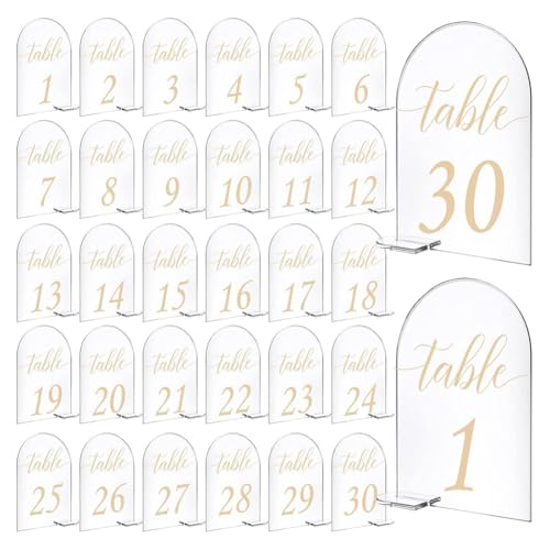 Numéros de Table de Mariage 1-30 Chic pour Décoration de Buffet de Banquet - 2