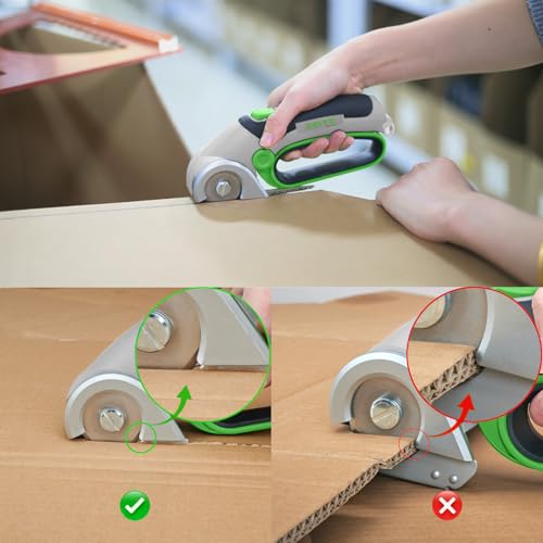 Image of ZEITE 4V Cordless Electric Scissors Cardboard Cutter with 1 x Replace Blade,1 x Storage Box,1 x USB Rechargeable Cable Rotary Cutter for Box Plastic Carpet Cloth, Easy to Hold and Safety,Gray