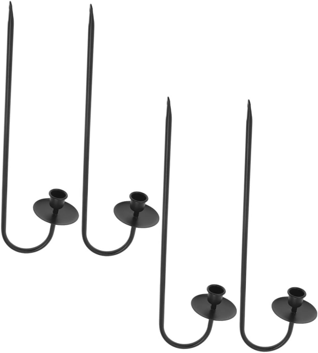 Amosfun 4Pcs Metal Wall Candle Sconce Holders Modern Decorative Hanging Candle Holders for Living Room Fireplace Farmhouse Wedding Decor and Elegant Design