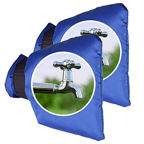 Joy-Fun Outside Tap Frost Protector Thickened Outdoor Jacket Garden Taps Cover Waterproof Thermal Tap Anti-Freezing Faucet Insulated Cover Gifts for Gardeners Set of 2 - SLT Blue