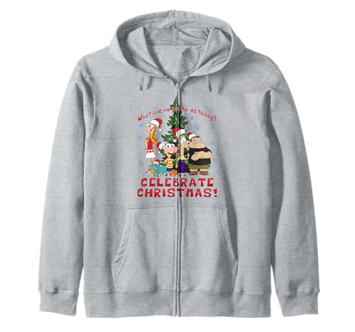 Sweat Phineas and Ferb de Noël zippé idée cadeau originale pour fan