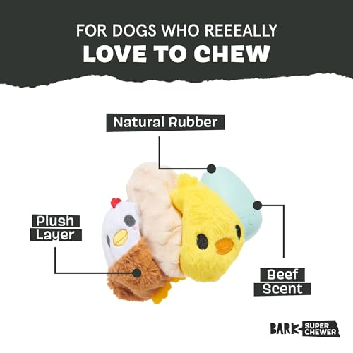 Barkbox Hatch Me If You Can Dog Toy for Medium to Large Aggressive Chewers Two-Layer Tearable Toy with Hidden Surprise Inside for Interactive Playtime