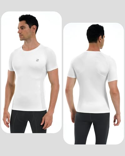 Runhit 3 Pack Men's Compression Shirts Short Sleeve Athletic T Shirt Cool Dry Workout Tops Sports Base Layer Undershirt2