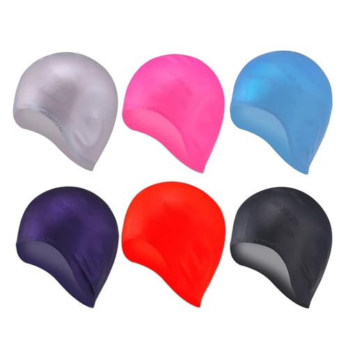 Gorro De Natación Silicona para Mujer Y Hombre Baño Suave Impermeable Fácil Poner para Largo Y Corto Natación Silicona - imagen 7