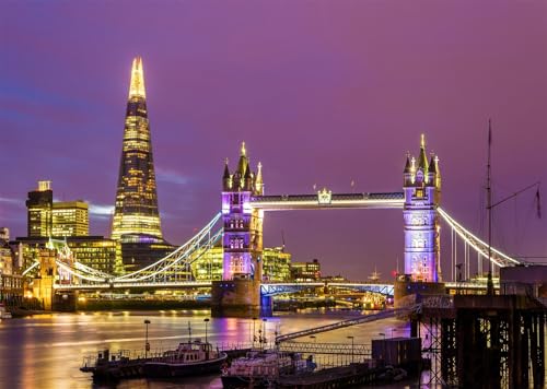 Vue nocturne Tower Bridge Londres grand tissu pour fond photo