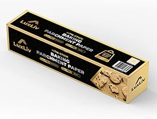 LuxLiv ® 50m Premium Heavy Duty Kitchen Baking Parchment Paper Roll Non-Stick Greaseproof Unbleached Brown - Extra Thick - 30cm Wide