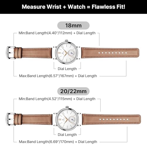 Image of Fullmosa Quick Release Premium Leather Watch Strap | 24 /22 /21 /20 /19 /18mm,Burnished Leather Watch Band Compatible with Samsung Amazfit Fossil Replacement Belt for Men and Women