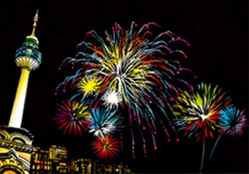 Preisvergleich Produktbild Prinbag Hölzernes helles Feuerwerk Laterne Schlossstadt Gebäude Puzzle Erwachsene Spielzeug Kinder Kinder Spiele Lernspielzeug Geschenke-1000Teile