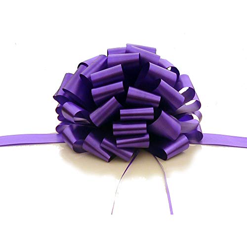 Meseey 50 Lazos De Satén De 3 Pulgadas, Color Morado Lavanda, Preatados, Para Bolsas De Golosinas, Cesta De Envoltura De Regalo, Boda, Baby Shower, Cumpleaños, Fiesta De Navidad (3 Pulgadas, Morado