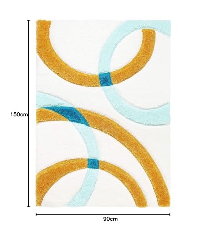 Image of Soft Modern Shag Area Rugs Fluffy Living Room Carpet Comfy Bedroom Home Decorate Floor Kids Playing Mat Size 3x5 Feet Color Multi L