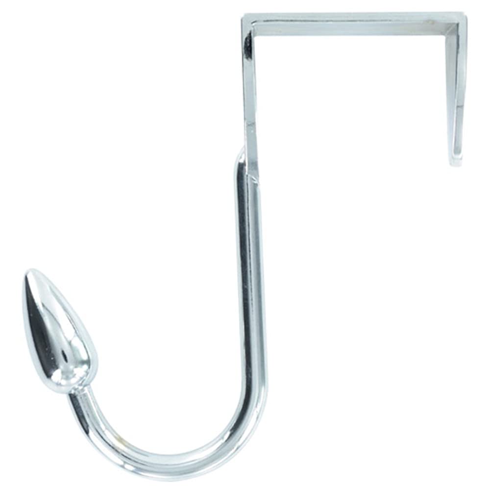 Merriway Polished Chrome Bh03348 Over Door Hanger With Single Oval Hook