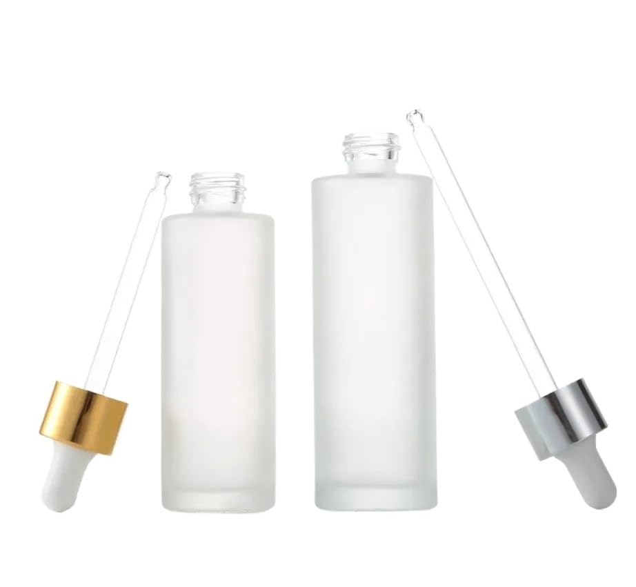 20 szt. 20-35 ml Mrożone szklane butelki z zakraplaczem Cylindryczne puste pojemniki do dozowania cieczy(A Silver White drop,35ml)