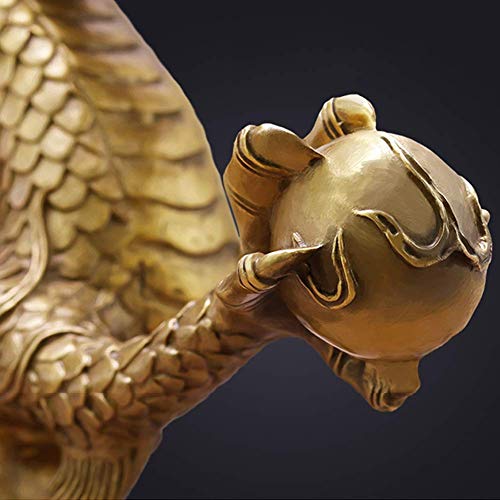 Dragon de cuivre Qinglong statuette zodiaque chinois et décoration Feng Shui de salon - 4