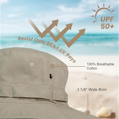Image of Bucket Hat Wide Brim UV Protection Sun Hat Boonie Hats Fishing Hiking Safari Outdoor Hats for Men and Women