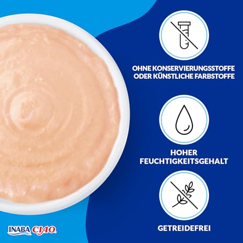 INABA Ciao Bisque Katzenfutter Nass mit 30% Hühnerfleisch und 86% Feuchtigkeit | Getreidefrei, Zuckerfrei, Keine Nebenerzeugnisse | Cremige Paste und Leckere Katzensuppe aus Japan 40 g (1er Pack)