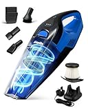 KEPLIN Cordless Handheld Vacuum Cleaner, Wet & Dry Use, 25–30 Min Runtime, LED Lights and Wall Mount – 0.5L Dust Bin, Portable Mini Vacuum for Car, Home & Pet Hair – 50W Power