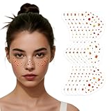 6pcs Autocollants Visage d'Automne, Autocollants Taches Rousseur Tatouage Temporaire d'Automne Drôles Mode Accessoires Maquillage Fête Pratiques pour Visage et Corps Femmes (Style Feuille d'Érable)