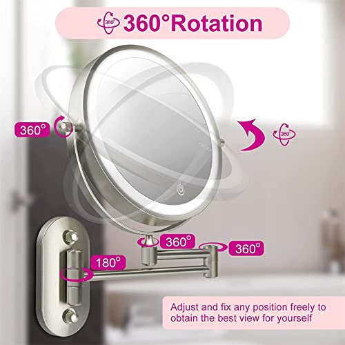 Miroir maquillage LED haut de gamme chromé à écran tactile - 7