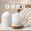 Essential Oil Diffuser Electric Aromatherapy Oil Diffuser 200ml Ceramic Aroma Scent Diffusers Humidifier with Auto Shut Off Ultrasonic Quiet/4 Timing Set/7 LED Lights for Home Office Sleep #3