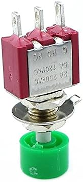 AMSH 1PCS AC 2A/250V 5A/120V 3 Pin SPDT Momentary Push Button Pushbutton Switch 1 NO 1 NC (Color : Red)