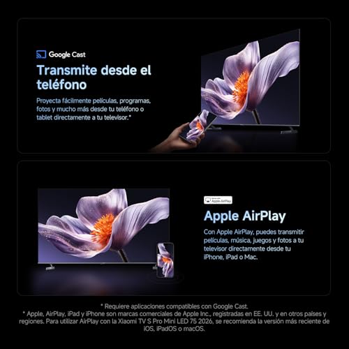 Miniatura 10 de Xiaomi Tv S Pro Mini Led 75,Smart Tv,Dolby Vision,Dolby Atmos,4k Qled,144hz,Google Tv,Hdr 10 ,Triple Tuner,Dvb T2,Memc,Dts-X,Harman Audioefx Prime Video,Google Assistant,Airplay2
