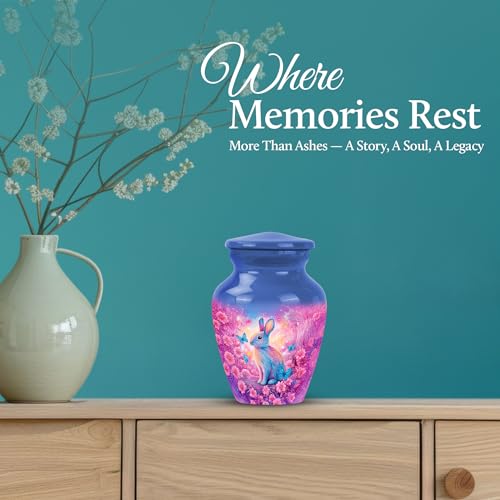 Image of Rabbit Urn - Miniature Urn for Human Ashes - 3 Inch - Pack of 1 - Burial Decorative for Mom & Dad - Keepsakes Urns for Ashes - Memorial Urns for Male & Female