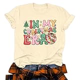 Christmas Shirts for Women Christmas Teacher Tshirts Crayon Tree Graphic Tees Cute Christmas Lights Shorts Sleeve Tee Tops