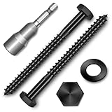 (20-Set) 1/4 x 3 Lag Screws for Wood, Stainless Steel Heavy Duty Hex Head Lag Bolts, Commercial/Industrial Grade 1/4 Bolts, Mounting Screws Bolts Kit, Black Oxided by Marysino
