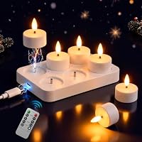 Dehobo Velas de Té LED Recargables Decoracion Cumpleaños 6 Pz -