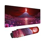 マウスパッド 大型 ゲーミングマウスパッド XXL 1200 x 400 mm 防水 滑り止め おしゃれ 耐久性 ズレない デスクマット キーボードパッド 快適操作性 ゴム底 洗える 耐洗い表面 仕事 ゲーム オフィス ホーム用 男性用オフィス部品 （ムーン山脈) Z-907