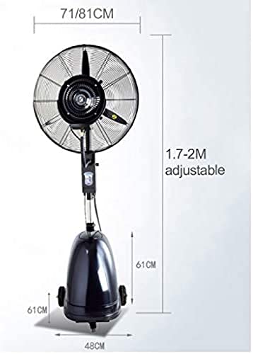 Ventilador atomizador de spray de ventilador de pedestal, altura ajustável ao ar livre industrial um