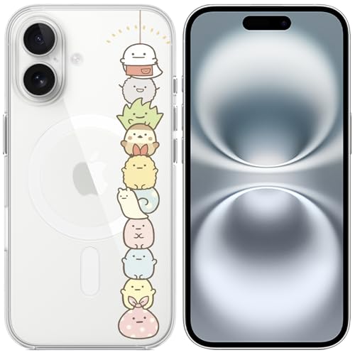 すみっコぐらし スマホ ケース iphone16磁気 Mag Safe スマホカバー 全機種対応 しろくま iPhone携帯カバー 16用 すみっコ 米軍MIL規格 黄ばみ防止 おしゃれ すまほけーす 耐衝撃 かわいい 防水ケース カメラレンズ保護 イヤレ