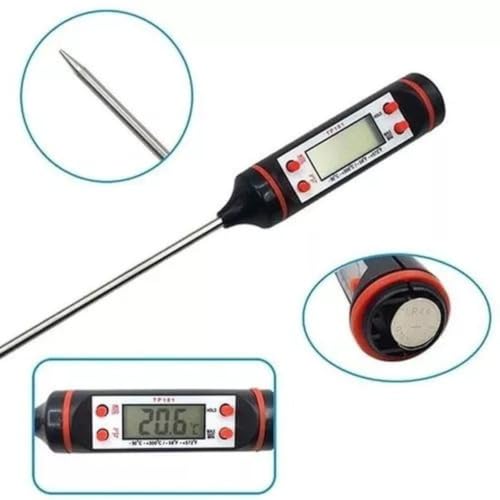 Termômetro Culinário Digital Espeto, Medição Precisa de Temperatura, Ideal para Carnes, Líquidos e A