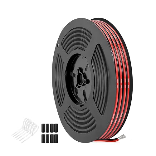 THUN-CT 20 AWG 0,52 mm² Rote-Schwarze Silikon Doppelleitung (Durchmesser: 1,8 mm x 3,6 mm), 5 Meter, Hohe Flexibilität, Geflechtsdrähte für...
