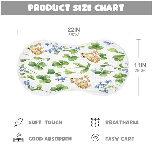 Playful Frogs Plant Burp Cloths Cotton Baby Washcloths,Large 22x11in Burping Cloth Absorbent and Soft for Newborn Baby Boys and Girls,4 Pack4