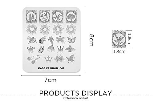Placa de estampagem de unhas, moda, bolinhas, estrela, céu, tema criativo, vários padrões, estampa,
