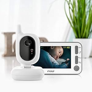 reer 80430 BabyCam Video baby monitor L, 300 m range, 50 degree wide angle camera, 4.3 inch TFT display, with motion alarm, white