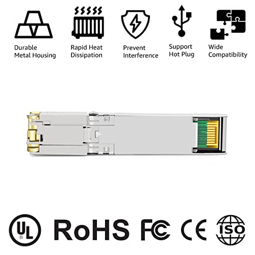 Image of 10GBASE-T SFP+ RJ45 Copper Transceiver Module Compatible with Cisco Meraki MA-SFP-10GB-T 10G SFP+ 30m Cat6a /7