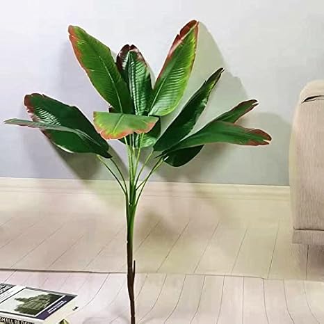 Amazon cm9葉人工バナナの木大きな偽の緑の植物トロピカルモンステラ屋内diyホテルオフィス家の装飾アクセサリー Color cm Autumn 人工観葉植物 オンライン通販
