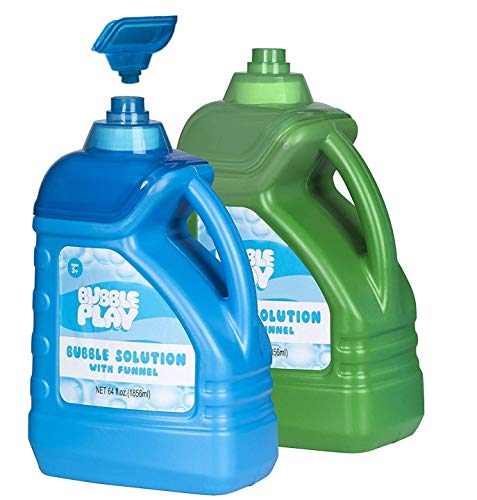 BubblePlay Bottles - 64 Oz. Bubble Solution - Easy Pour Bottle for Fun Bubble Machines, Bubble Guns and Wands,- Easter - Refills, Birthdays for Kids All Ages - Non Toxic (2 Pack)