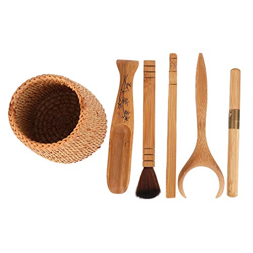 Juego de herramientas de t Elegante forma de cono Cubo de t Cuchara Kit de clip de aguja Juego de utensilios de ceremonia del t