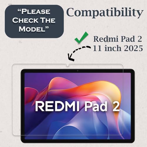 Image of Tough Lee Tempered Glass Screen Guard Protector for Redmi Pad 2 11 Inch (Anti Scratch, FingerPrint, SmudgeProof) (with Easy Installation Kit) (Pack of 1)