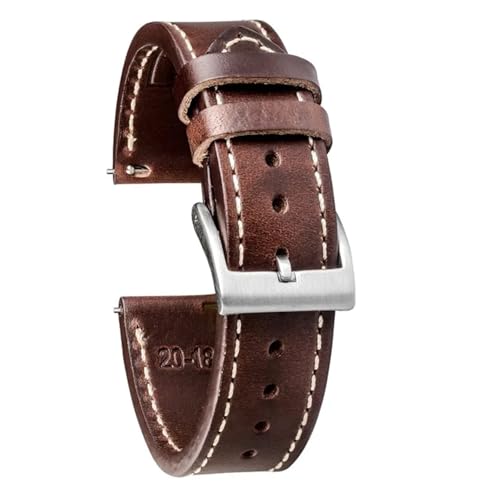Bracelets en cuir Horween marron fait main, l'élégance vintage pour montres de 18mm à 22mm