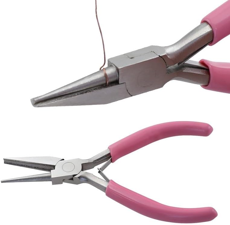 5 Inch Concave and Round Nose pincers with Cutter Round Concave forceps Wire Looping Pliers Wire Bending tongs Mini Precision Pliers