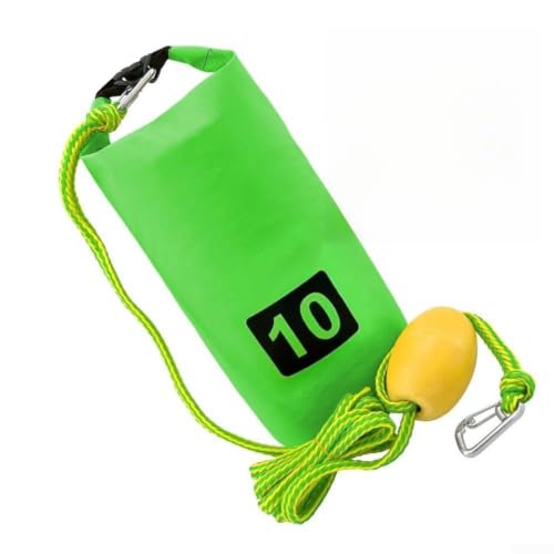 Bolsa seca impermeable de PVC verde con anclaje para kayak