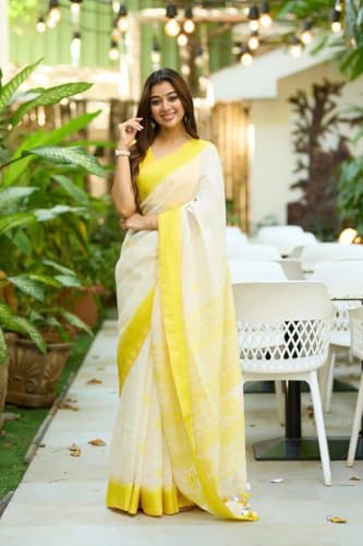 Image of H&J INNOVATION Women's SOFT LILAN SLAB ATTRACTIVE CHARMFULL BEAUTIFUL RICH PALLU & JACQUARD WORK RUNNING EXCLUSIVE BORDER 5.5 Meter Saree| 0.8 Meter Unstitched Blouse Piece HJ-5818