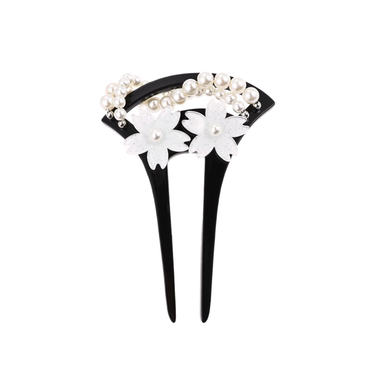 WOONEKY women hairpin chinese hairpin acrylic flower hairpin vintage hair stick hair styling hairpin U-Shaped Hair Forks hair pins for women flower hair stick retro decor Miss grace pearl